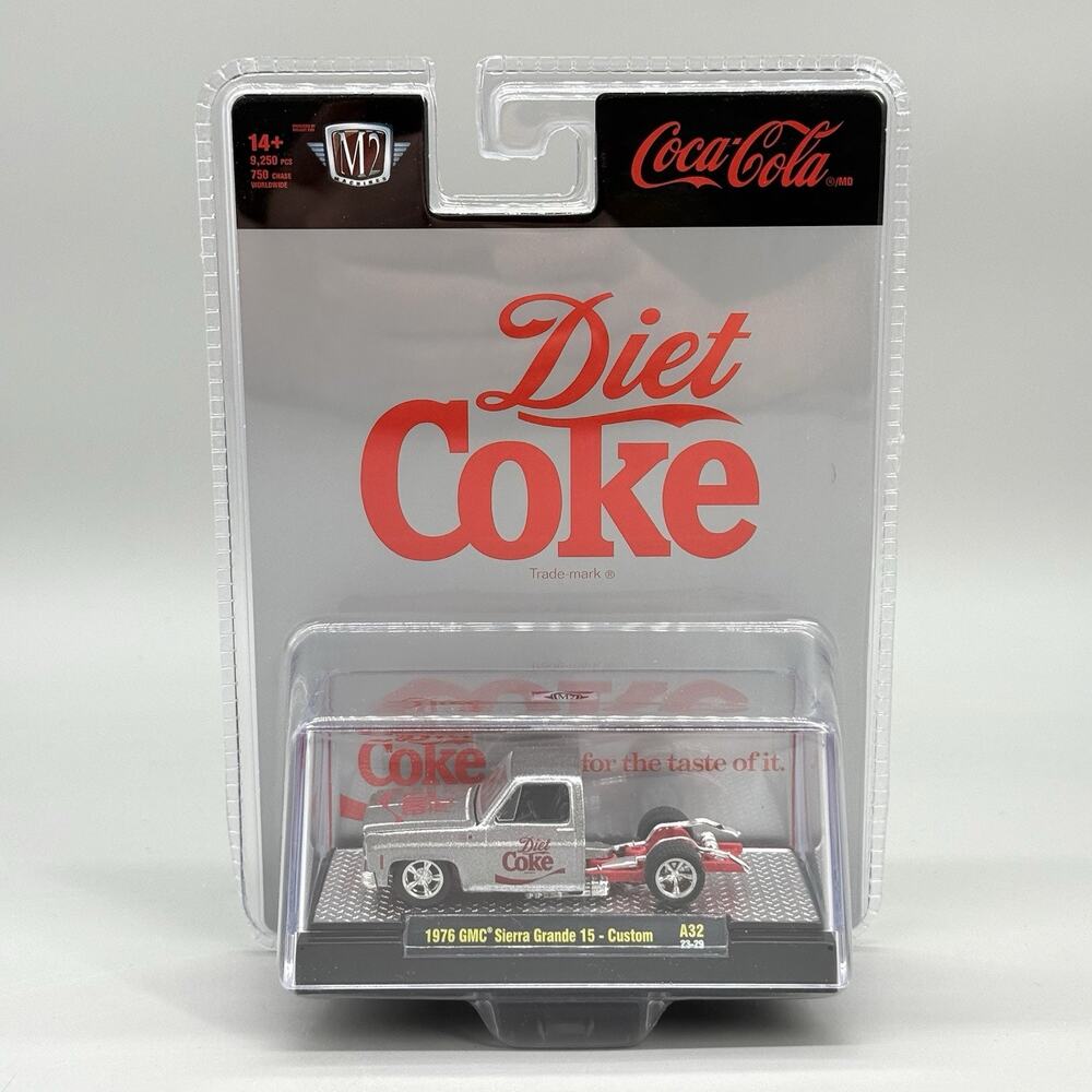 2023 M2 Machines 1:64 Diet Coke Diecast 1976 GMC Sierra Grande 15 Custom A32